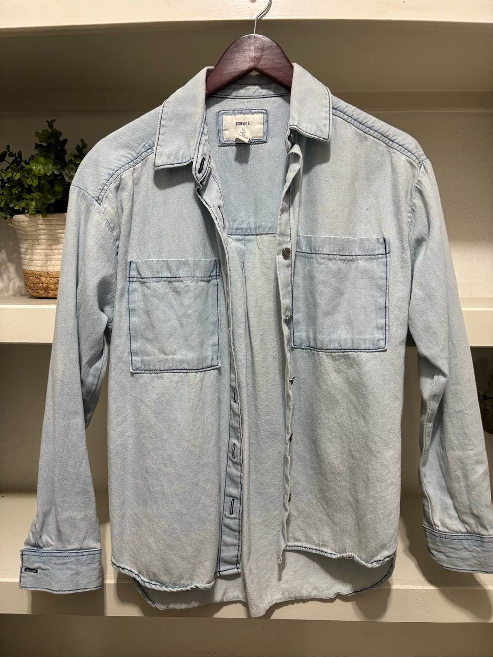 Forever 21 Light Blue Denim Shirt Jacket